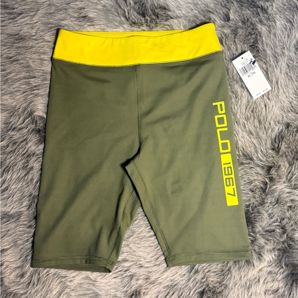 NWT Polo Ralph Lauren Logo Stretch Interlock Girl Biker Short Size XL (16)🔥